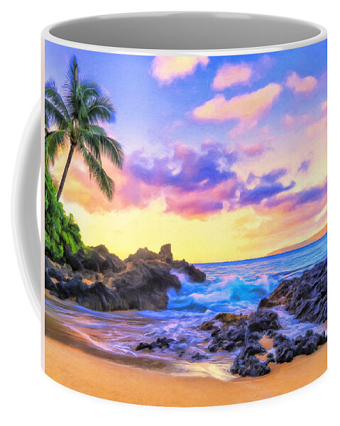 Secret Cove Coffee Mug featuring the painting Early Morning at Secret Cove Maui by Dominic Piperata