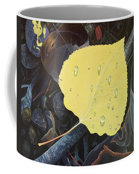 Aspen Coffee Mug featuring the painting Early Morning Dew by Hunter Jay