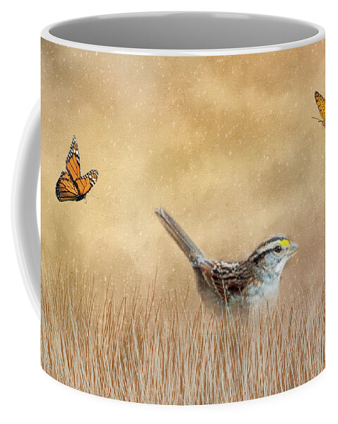Songbird Coffee Mug featuring the photograph Early Morning Meeting by Cathy Kovarik