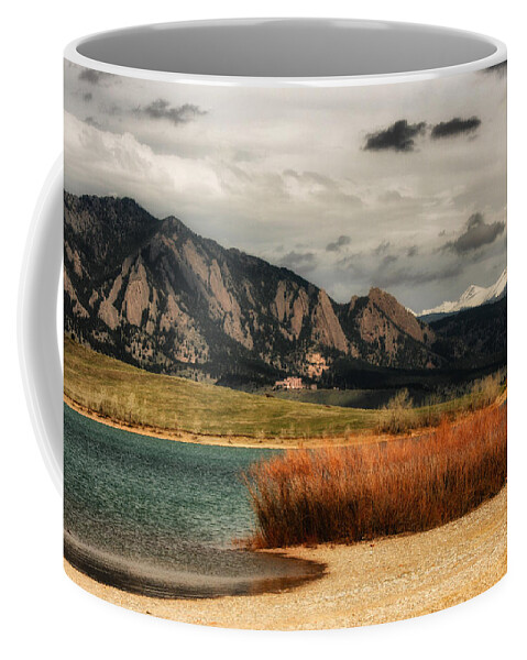 Flatirons Coffee Mug featuring the photograph Early Snow on Fall by Juli Ellen