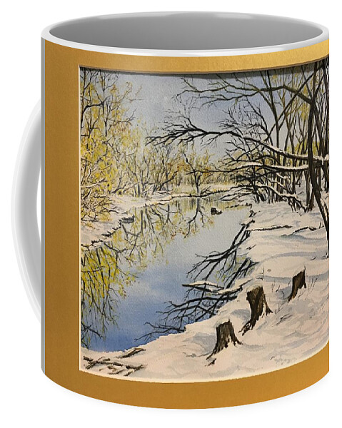  Coffee Mug featuring the painting Early spring by Marina Riabova