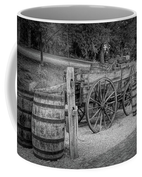 Black And White Coffee Mug featuring the photograph Early Travels by Mary Timman