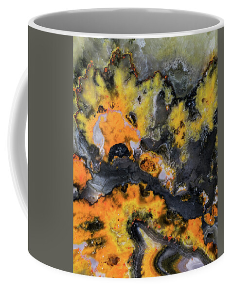 Stone Coffee Mug featuring the photograph Earth treasures - Yellow and black jaspis by Jaroslaw Blaminsky