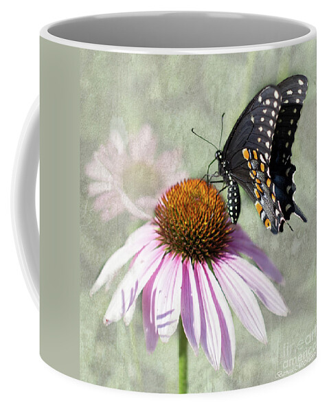 Easter Black Swallowtail Coffee Mug featuring the photograph Eastern Black Swallowtail and Echinacea by Barbara McMahon