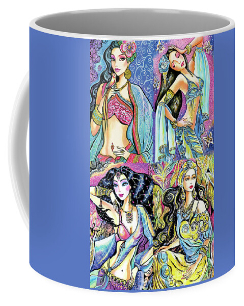 Bollywood Dancer Coffee Mug featuring the painting Eastern Flower II by Eva Campbell