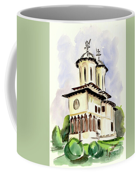 Church Coffee Mug featuring the painting Eastern Orthodox Church by Oana Godeanu