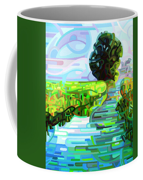 Dawn Coffee Mug featuring the painting Ebb and Flow - coppped by Mandy Budan