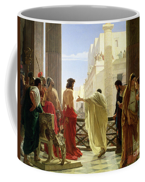 Ecce Coffee Mug featuring the painting Ecce Homo by Antonio Ciseri