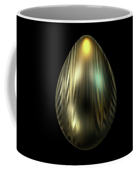 Series Coffee Mug featuring the digital art Egg with Lines of Gold by Hakon Soreide