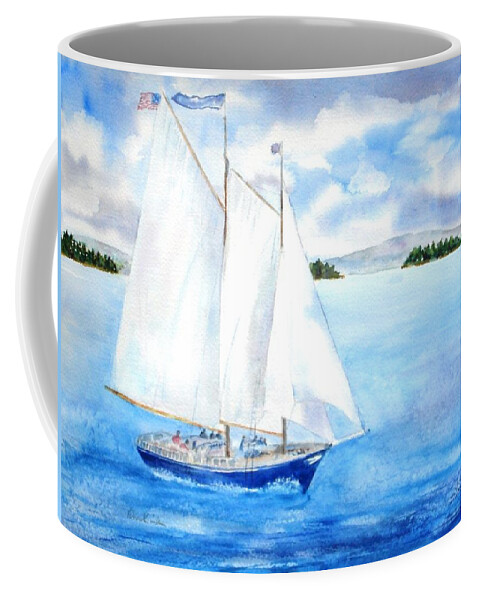 Sailing Coffee Mug featuring the painting Eggemoggin Cruise by Diane Kirk