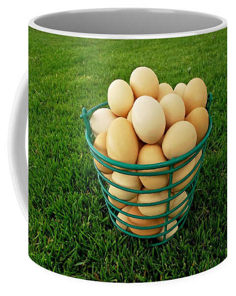 Eggs Coffee Mug featuring the photograph Eggs in a Basket by Harold Zimmer