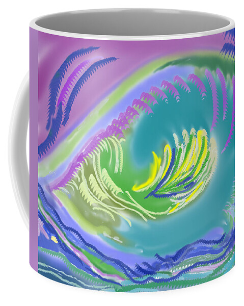 Abstract   Imaginary Seascape Coffee Mug featuring the digital art Eggs to You by Suzanne Udell Levinger