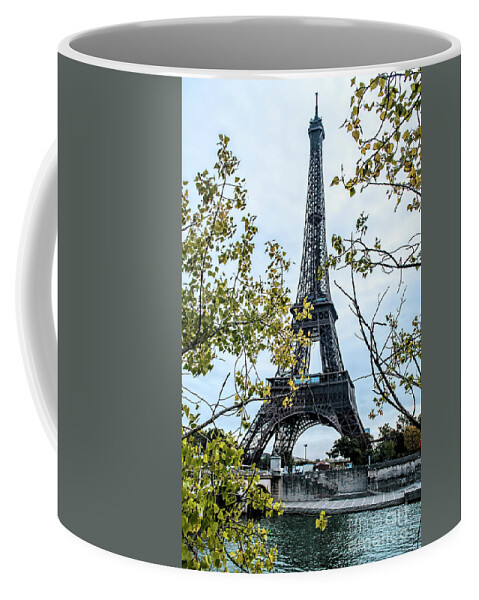 Eiffel Tower Coffee Mug featuring the photograph Eiffel on the Quai by PatriZio M Busnel