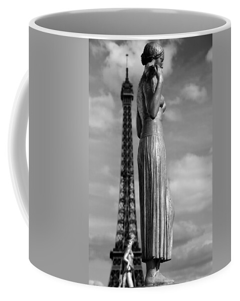 Paris Coffee Mug featuring the photograph Eiffel Tower And Statue 2 by Andrew Fare