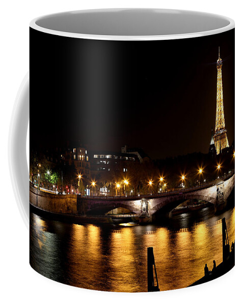 Eiffel Tower Coffee Mug featuring the photograph Eiffel Tower At Night 1 by Andrew Fare