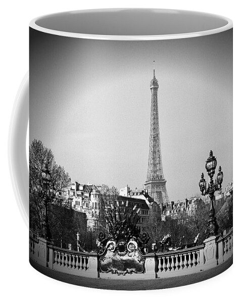Eiffel Tower Coffee Mug featuring the photograph Eiffel Tower from Bridge by Diana Haronis
