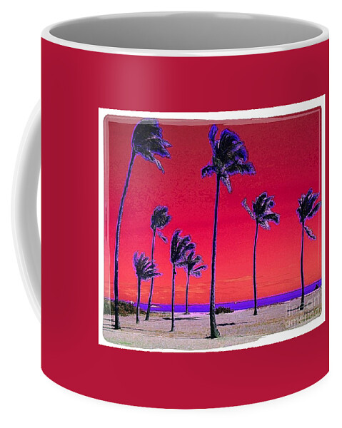Hawaii Coffee Mug featuring the digital art Eight Palms by Dorlea Ho