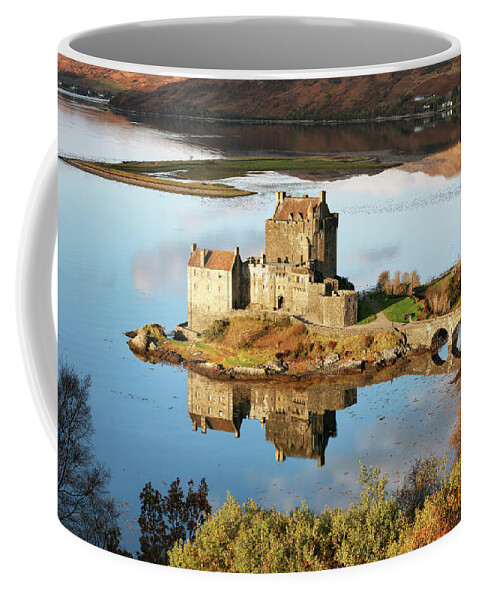 Eilean Donan Coffee Mug featuring the photograph Eilean Donan - Loch Duich Reflection - Skye and Lochalsh by Grant Glendinning