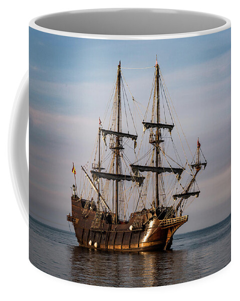 Boat Coffee Mug featuring the photograph El Galeon Andalucia Tall Ship by Dale Kincaid