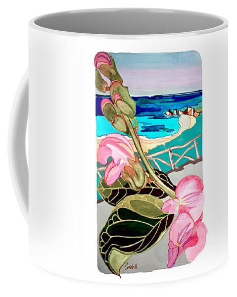Island Flora Coffee Mug featuring the painting Elbow Bay - Bermuda by Joan Cordell