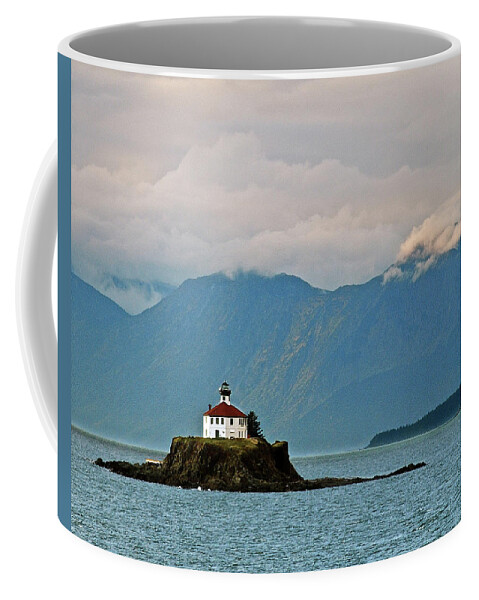 Lighthouse Coffee Mug featuring the photograph Eldred Rock Lighthouse Skagway by Michael Peychich