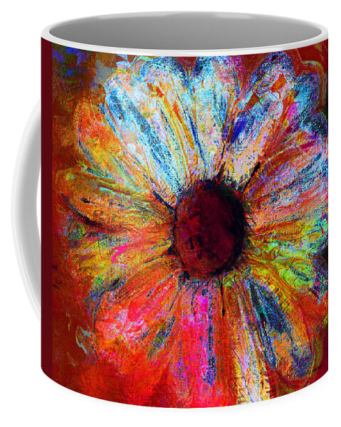 Daisy Coffee Mug featuring the painting Electric Daisy by Julie Lueders 
