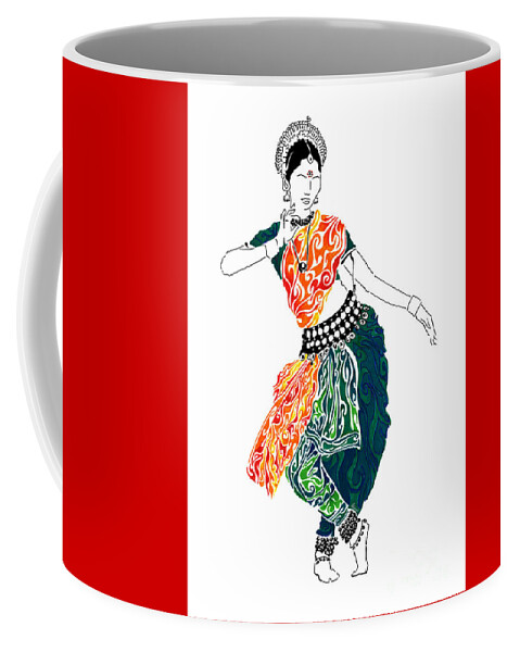 Odissi Coffee Mug featuring the painting Elegance by Anushree Santhosh