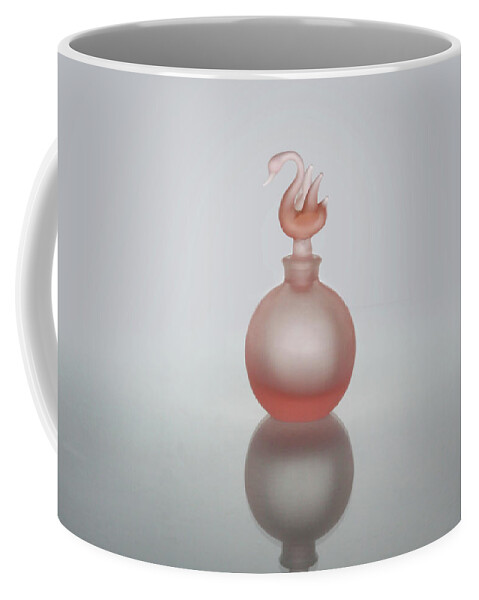 Bird Coffee Mug featuring the photograph Elegant Frosted Pink Vintage Perfume Bottle by David and Carol Kelly