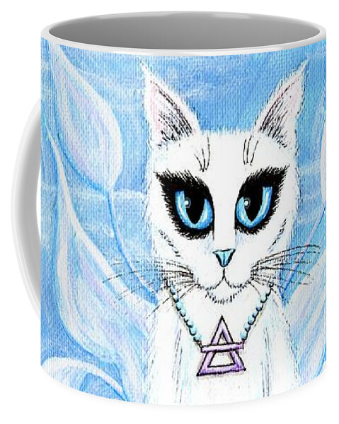 Elemental Coffee Mug featuring the painting Elemental Air Fairy Cat by Carrie Hawks