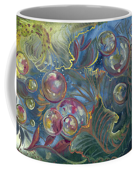 Elemental Bubbles Coffee Mug featuring the painting Elemental Bubbles by Sheri Jo Posselt