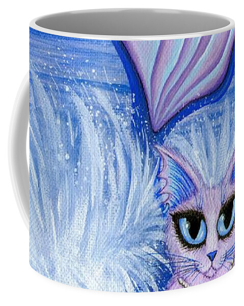 Elements Coffee Mug featuring the painting Elemental Water Mermaid Cat by Carrie Hawks