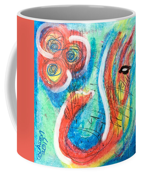 Elephant Coffee Mug featuring the mixed media Elephant by Jason Nicholas