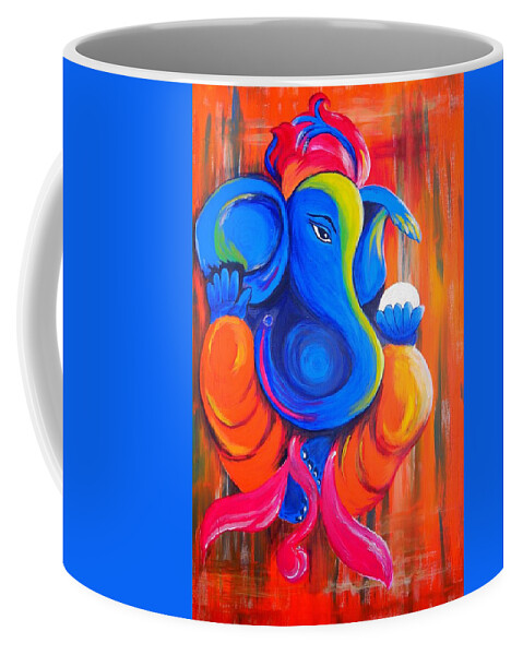#elephant #elephantart #elephantartabstract #elephantabstractart #shiva #Índia #colorful #artabstract #elephantartacessories #elephantartcanvas #ganeshaartcanvas #canvaspainting #painting Coffee Mug featuring the photograph Elephant Art by Tania Oliver