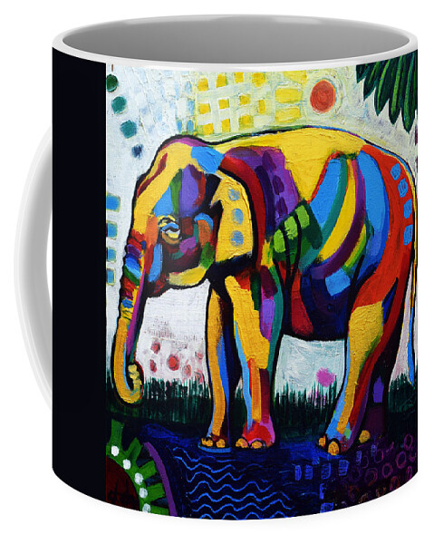 Elephant Coffee Mug featuring the painting Elephant by Stephen Humphries