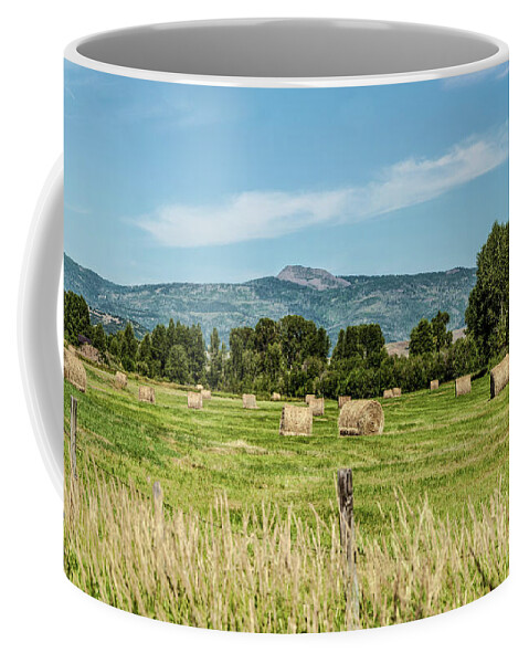 Elk River Valley Harvest Coffee Mug featuring the digital art Elk River Valley Harvest by Daniel Hebard