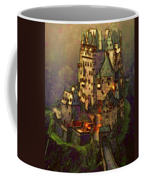 Castle Coffee Mug featuring the digital art Eltz Castle by Michael Cleere