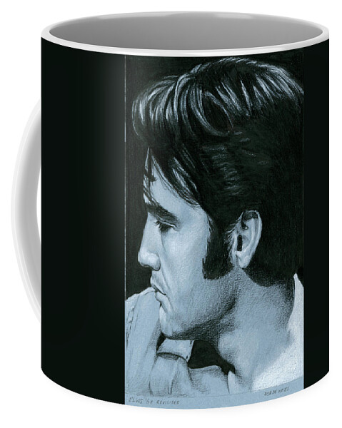 Elvis Coffee Mug featuring the drawing Elvis 68 revisited by Rob De Vries