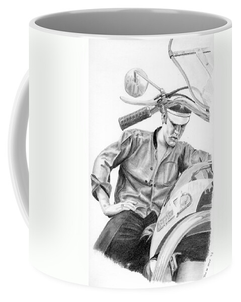 Singer Coffee Mug featuring the drawing Elvis Presley by Rob De Vries