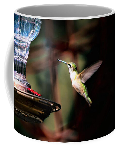 Ruby Throated Hummingbird Coffee Mug featuring the photograph Emerald Beauty - Ruby Throated Hummingbird by Mary Ann Artz