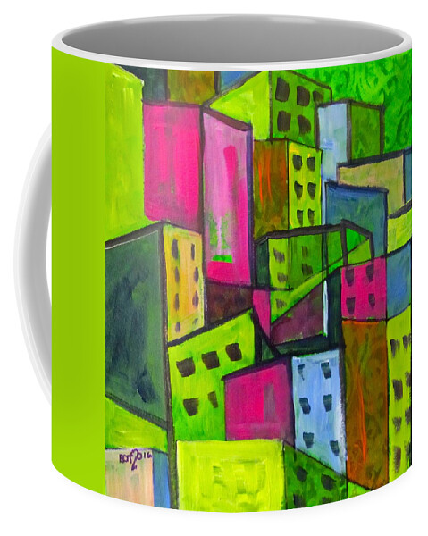 City Coffee Mug featuring the painting Emerald City by Barbara O'Toole