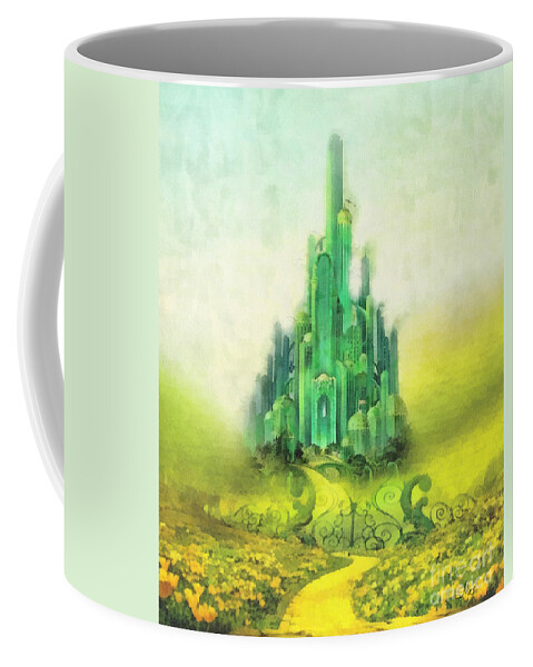 Emerald City Coffee Mug featuring the painting Emerald City by Mo T