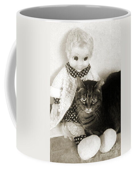 Andee Design Cat Coffee Mug featuring the photograph Emmy and Mrs Beasley by Andee Design