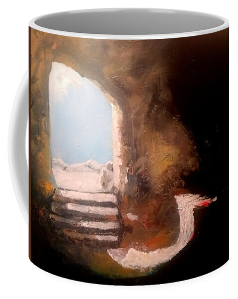 Jesus Coffee Mug featuring the painting Empty Tomb by Gary Smith