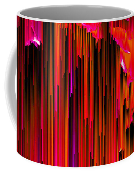 Glitch Coffee Mug featuring the digital art En Rouge - Pixel Art by Jennifer Walsh