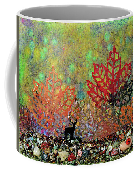 Enchanted Forest Coffee Mug featuring the mixed media Enchanted Pathways by Donna Blackhall