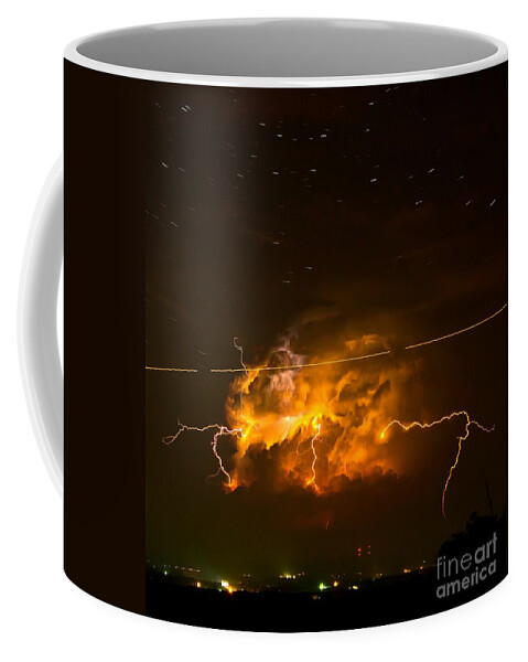 Michael Tidwell Photography Coffee Mug featuring the photograph Enchanted Rock Lightning by Michael Tidwell