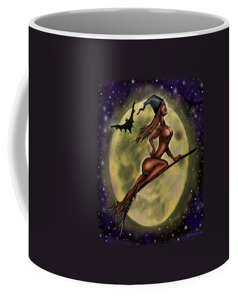 Halloween Coffee Mug featuring the digital art Enchanting Halloween Witch by Kevin Middleton