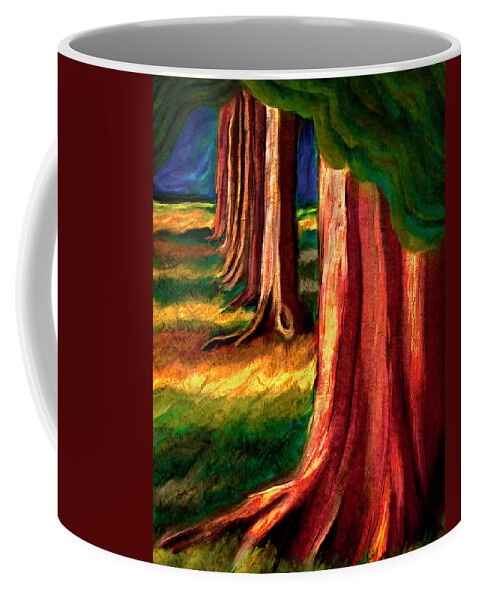 Trees Coffee Mug featuring the digital art End of Summer Sunset by Ken Taylor