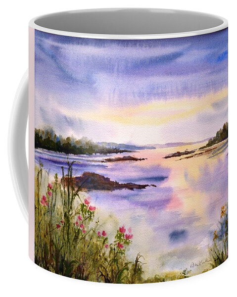 Sunset Coffee Mug featuring the painting End of the Day by Diane Kirk