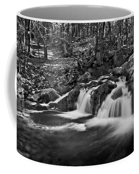 Waterfall Coffee Mug featuring the photograph Enders Falls #1 Black and White by Allan Van Gasbeck